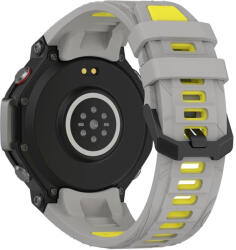 RMPACK Amazit T-Rex 3 Óraszíj Pótszíj Dual Color Style Szilikon Szíj Szürke-Sárga