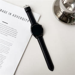 RMPACK Samsung Galaxy Watch 7 44mm 40mm Szíj - Bőrszíj Nappa Strap Pótszíj Óraszíj Fekete