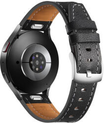 RMPACK Samsung Galaxy Watch 7 44mm 40mm Bőrszíj Prémium Pótszíj Óraszíj Cow Style Fekete