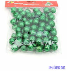 Glitteres golyó díszítő 2cm kb 85db/cs - Sötét Zöld