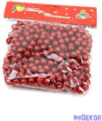 Glitteres golyó díszítő 1cm kb 300db/cs - Piros