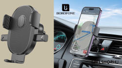 BOROFONE Autós telefontartó, szellőzőrácsra rögzíthető, Borofone Grand - Fekete (BH92-01)
