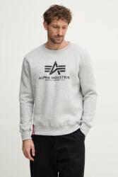 Alpha Industries felső 178302 17 Basic Sweater szürke, férfi, nyomott mintás - szürke L