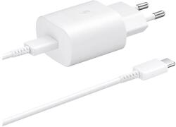 Samsung EP-TA800EWE hálózati töltő 1xUSB-C csatlakozással + Type-C - Type-C kábellel 25W - fehér