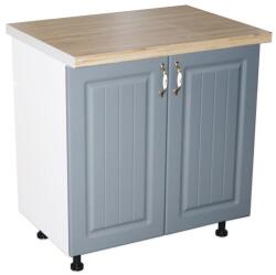Spectral Mobila Masca pentru chiuveta cu 2 usi 80 cm Zebra, Alb/MDF Gri cu blat Artar, 80 x 85 x 60 cm