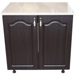 Spectral Mobila Masca pentru chiuveta cu 2 usi 80 cm Zebra, Wenge/MDF Wenge Mustata, cu blat Travertin, 80 x 85 x 60 cm