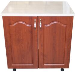 Spectral Mobila Masca pentru chiuveta cu 2 usi 80 cm Zebra, Wenge/MDF Cedru Mustata, cu blat Travertin, 80 x 85 x 60 cm