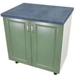 Spectral Mobila Masca pentru chiuveta cu 2 usi 80 cm Zebra, Alb/MDF Verde cu blat Beton, 80 x 85 x 60 cm