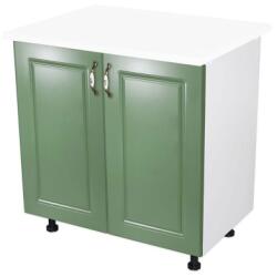 Spectral Mobila Masca pentru chiuveta cu 2 usi 80 cm Zebra, Alb/MDF Verde cu blat Alb, 80 x 85 x 60 cm