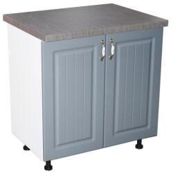 Spectral Mobila Masca pentru chiuveta cu 2 usi 80 cm Zebra, Alb/MDF Gri cu blat Beton, 80 x 85 x 60 cm