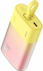 Baseus Popsicle powerbank beépített Lightning kábellel + Type-C - Type-C kábellel 5200mAh 20W 2.4A QC PD - sárga-rózsaszín
