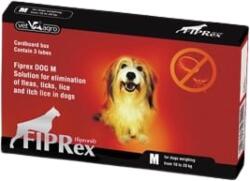 Fiprex 75 M, solutie antiparazitara externa caini talie medie (10-20 kg), cutie cu 3 pipete