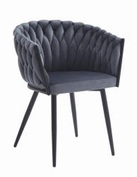 FDY Scaun Dining Tip Fololiu Mira Catifea Gri Inchis