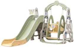 NOVOKIDS Tobogan 3 in 1 Pentru Copii NOVOKIDS Wonder Space Slide, Cu Leagan, Pentru Interior si Exterior, 187 centimetri panta alunecare, Maxim 25 Kg, Cos de baschet inclus, Multicolor (NKWONDERSPACESLIDEMULTI