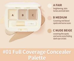 Judydoll Paletă machiaj tip concealer cu trei nuanțe, Judydoll - #01 Full Coverage Masca de fata