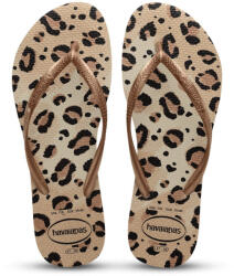 Havaianas Slim Animals Șlapi Damă în Culoare Aurie 4103352-6516 (4103352-6516)