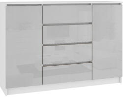 Expedo ARMARIA K160 2D4SZ komód, 160x99x40, fehér/metalik magasfényű (215607)