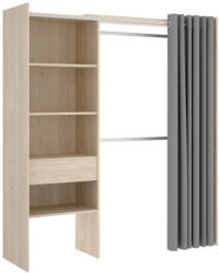 Expedo SUITA 2 nyitott szekrény függönnyel, 160x205x50, természetes (260121)