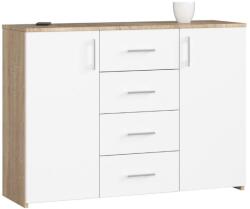 Expedo LEANA komód, 110, 4x79, 9x35, tölgy sonoma/fehér (258622)