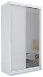 Expedo TARRA tolóajtós ruhásszekrény tükörrel + Halk zárorendszer, fehér, 150x216x61 (132562i)
