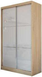 Expedo KUREZ tolóajtós ruhaszekrény, 150x216x61, tölgy sonoma/fehér (256736)