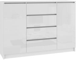 Expedo ARMARIA K160 2D4SZ komód, 160x99x40, fehér/fehér magasfényű (215604)