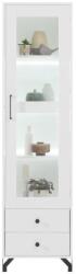 Expedo BERGENA 2 vitrines szekrény, 50x190x40, fehér/magasfényű fehér (259288)