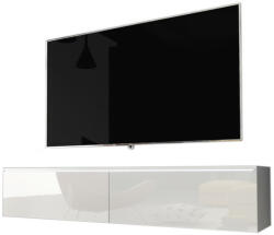 Expedo MENDES D 140 TV asztal, 140x30x32, fehér/fehér fényes + LED (225214i)