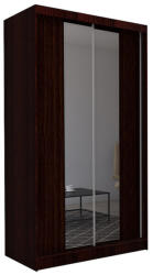 Expedo TOMASO tolóajtós ruhásszekrény tükörrel + Halk zárorendszer, wenge, 150x216x61 (132628i)