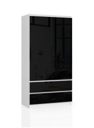 Expedo ARIVA S90 szekrény, 90x180x51, fehér/fekete magasfényű (215626)