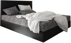 Expedo ELONA kárpitozott boxspring ágy, 140x200, flowes 83/sioux fekete (239978)