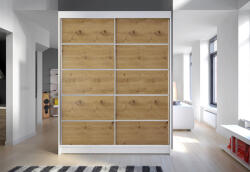 Expedo LAMINO IV ruhásszekrény, 150x200x58, fehér/artisan (228435)
