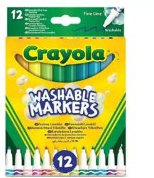 Crayola : Lemosható, vékonyhegyű filctoll készlet - 12 db-os