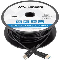 Lanberg CA-HDMI-30FB-1000-BK HDMI 2.1 - HDMI Optikai Kábel - 100 m, Fekete