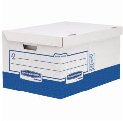 Fellowes Archiváló konténer, karton, ultra erős, nagy, FELLOWES Bankers Box Basic, 10 db/csomag, kék-fehér (4474601) - cartridge