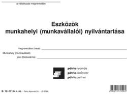 Pátria Nyomtatvány Eszközök munkahelyi nyilvántartása 67 tételes A/5 fekvő (B.12-171/A)