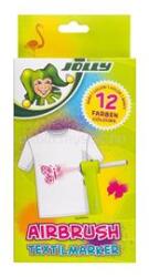 Jolly Airbrush Textile 12 darabos kétvégű színes textilmarker utántöltő készlet (4446-0016) (4446-0016)