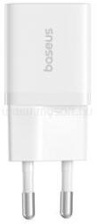 Baseus GaN5 Mini hálózati gyorstöltő 25W, USB Type-C (fehér) (P10110909213-00) (P10110909213-00)