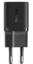 Baseus GaN5 Mini hálózati gyorstöltő 25W, USB Type-C, 100W USB Type-C, 1m kábellel (fekete) (P10110909113-01) (P10110909113-01)