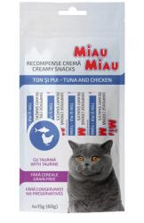  Miau Miau Miau Miau Recompense Cremoase Creamy Snacks cu Ton si Pui, 4x15 g