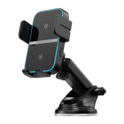 JOYROOM autós tartó (15w, tapadókorongos, műszerfalra, automata, wireless, 4.7-6.8" méret) fekete (JR -ZS246) - rufusz