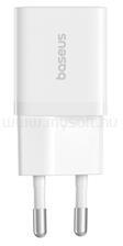 Baseus GaN5 Mini hálózati gyorstöltő 25W, USB Type-C, 100W USB Type-C, 1m kábellel (fehér) (P10110909213-01) (P10110909213-01)