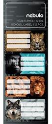 Nebulo Füzetcímke 12db-os, Vadállatok, vegyes minták, Nebulo (NEBULO_FC-FÁ-12) (NEBULO_FC-FÁ-12)