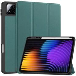 Gigapack Xiaomi Pad 7 Pro tok álló, bőr hatású (flip, oldalra nyíló, trifold, asztali tartó, ceruza tartó) sötétzöld (GP-168364)
