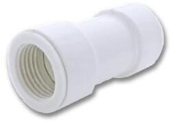 VECAMCO Merev PVC kondenzvízcső toldó, 20 mm átmérő, fehér (FF karmantyú) (9899-046-08) - meleget
