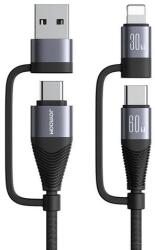 JOYROOM Cable Joyroom SA37-2T2 4in1 2C 1L 1A, 60W, 1.2m black