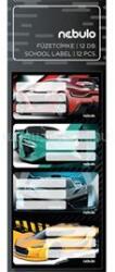 Nebulo Sportautó 12 db füzetcímke (NEBULO_FC-SA-12) (NEBULO_FC-SA-12)