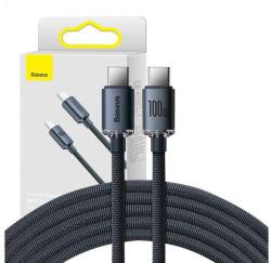 Baseus Crystal Shine USB-C-USB-C kábel, 100W, 2m (fekete)