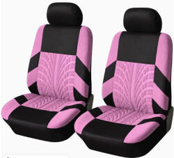 Autolife AD9521-2FP 2DB-os Univerzális üléshuzat 1+1 - Légzsákos - Pink-fekete (01532)