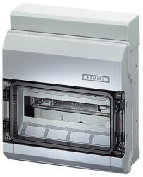 Hensel KV 1512 kiselosztó, 12 modulos, 1 soros, átlátszó ajtó, PE/N kapocs, IP54 (KV 1512)